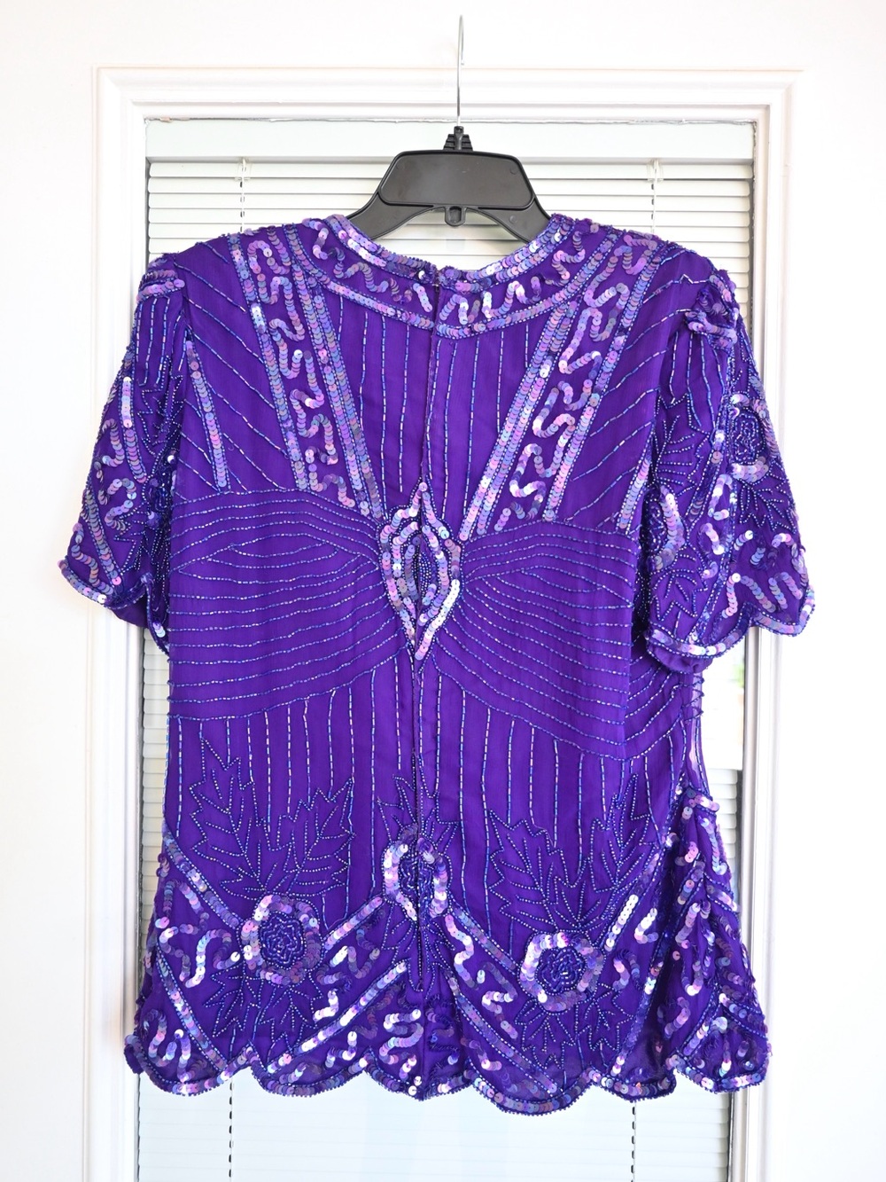 Laurence Kazar Purple Beaded Midi Dress - Picture 3 of 6